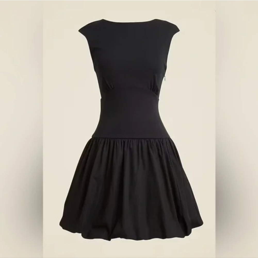 J.Crew Bubble Skirt Mixy Mini Dress in True Black Size S NWOT